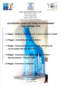 Locandina eventi - Maggio 20162